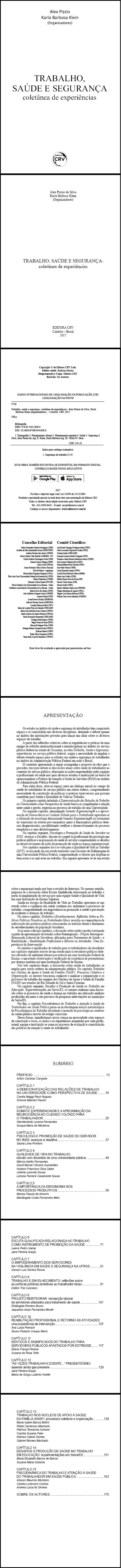 TRABALHO, SAÚDE E SEGURANÇA:<br> coletânea de experiências